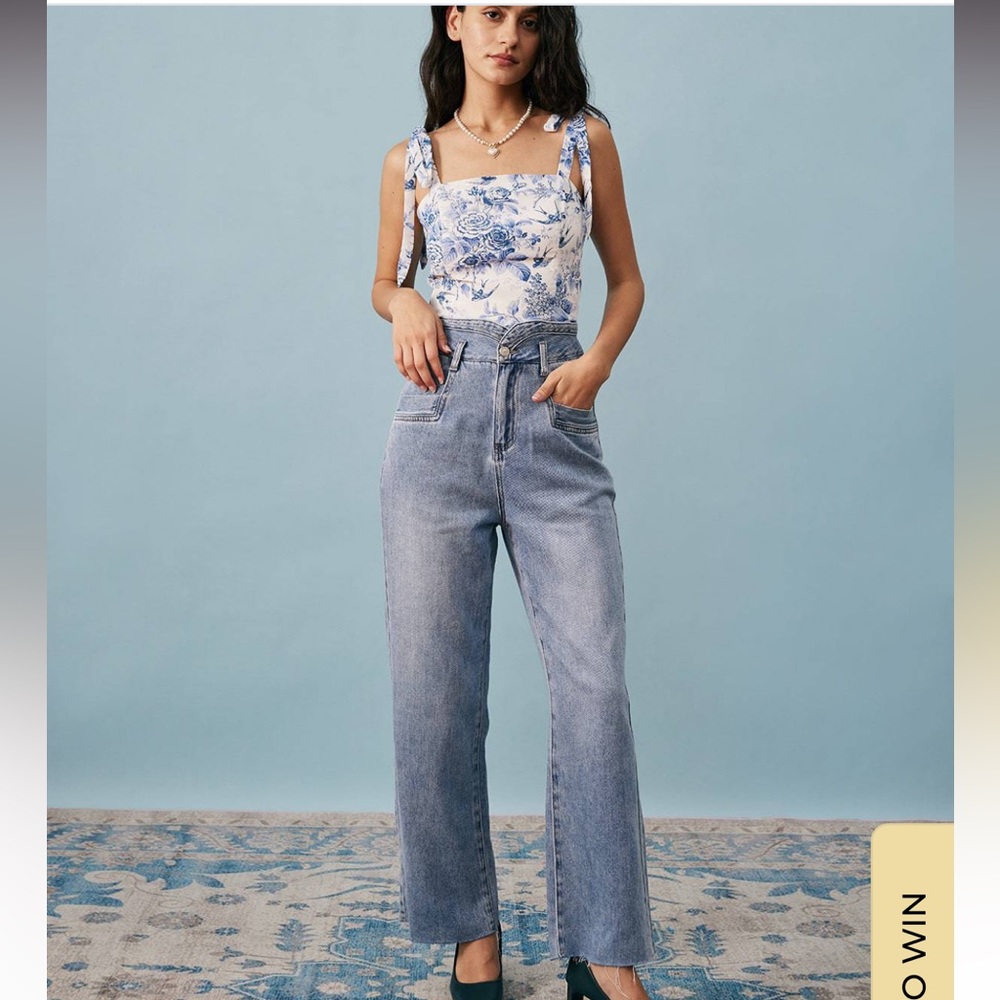 The Tie Strap Smocked Floral Cami Top